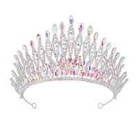 FRCOLOR Bridal Tiara Crown Headband for Wedding Dazzling Rhinestones Headpiece Elegant Bridal Accessory