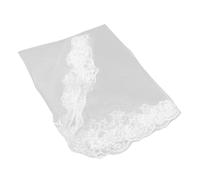 FRCOLOR Bridal Wedding Veil Single Layer Lightweight Polyester Floral Lace Veil with Elegant Lace Trim Comfortable for Brides at Weddings and Parties