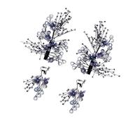 FRCOLOR Bride Crystal Hairpin Earring Set Wedding Hair Clips Earrings Bridal Hair Decorations for Wedding Bride Accessories for Bridal Party