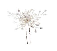 FRCOLOR Bride Pearl Hair Accessories Bridal Hair Pins Rhinestone Flower Shape for Wedding Bridal Headband