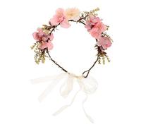 FRCOLOR Bride-to-be Photo Props Floral Hair Wreath Hair Wreath Bridal Hair Band Purple Flower Headpiece Accessory for Wedding and Performance Parties