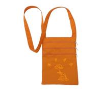 FRCOLOR Buddhist Monk Crossbody Sling Bag Sturdy Cotton Fabric Small 21X26Cm Three-Zip Pouch for Pilgrimage and Daily Storage