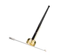 FRCOLOR Buddhist Yin Qing Brass Percussion Instrument for Meditation and Ritual Use - Long Handle Design Comfortable Hold and Easy Carry Function, Golden Black Hand Bell