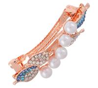 FRCOLOR Butterfly Hairpin Women Large Alloy Spring Clip Rhinestone Pearl Hair Accessories for Ponytail Dressy Hair Pieces