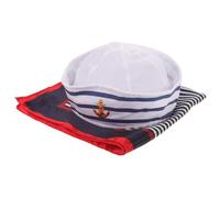 FRCOLOR Captain Sailor Hat and Scarf Set Boat Captain Costume Accessory for Sailing Cosplay Fancy Dress Parties Classic Design Eye Catching Style for Men and Women