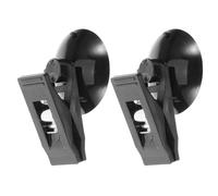 FRCOLOR Car Card Holder and Suction Cup Clip, 2pcs Black ABS Ticket Clamp for Windscreen, Portable Accessory for Holding Glasses and Parking Permits