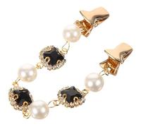 FRCOLOR Cardigan Clip Pearl Sweater Clip Imitation Pearl Metal Secure Cardigan for Women Black 0952