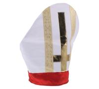 FRCOLOR Cardinal Party Hat Religious Costume Hat Authentic Medieval Design Cloth Soft Breathable Materials Lightweight Comfortable Adults Men Cosplay Halloween Christmas