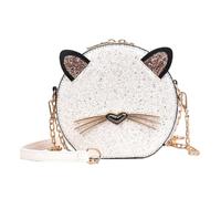 FRCOLOR Cartoon Cat Cross Body Bag for Women with Chain Shoulder Strap | PU and Polyester Build, Adjustable Strap, Secure Essentials for Dancing Parties, Shopping Trips, Cash and Power Bank
