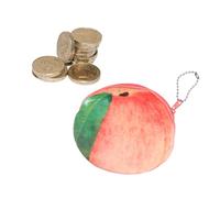 FRCOLOR Cartoon Plush Fruit Coin Purse with Keychain Fuzzy Zipper Pouch for Women and Cute Great Present for Accessories and Everyday Use Random Color