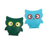 FRCOLOR Cartoon Wipe Lids Reusable Tissue Covers Portable Wet Wipes Box Lid for Babies with Owl Design Blue and Green 2pcs Set, Tissue Accessories for Travel and Nursery Use