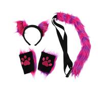 FRCOLOR Cat Ear Headband and Tail Faux Fur Costume Accessories for Cosplay Party Dress-up Comfortable Fit Unique Playful Style for Women