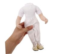 FRCOLOR Ceramic DIY Doll Body Figure with Bent Arms and Straight Legs for Handmade Doll Craft Smooth Surface Part for Imaginative Play and Dressing Up