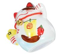 FRCOLOR Ceramic Fortune Cat Piggy Bank Cute Lucky Cat Coin Box Desktop Figurine for Home Decor Japanese Maneki Neko Money Pot Lovers and Office Charming Savings Bank for Birthday and