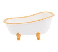 FRCOLOR Ceramic Hamster Bath Tub with Sand Bath Function Mini Small Pet Bathtub Wooden Texture Suitable for Guinea Pig and Rat Habitat Use