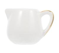 FRCOLOR Ceramic Milk Kettle with Handle Multi-Purpose White Milk Jug for Dessert Shop and Restaurant Use Elegant Creative Western Style