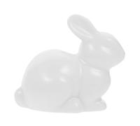 FRCOLOR Ceramic Mini Rabbit Figurine White Realistic Tabletop Ornament
