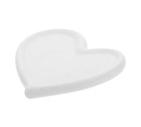 FRCOLOR Ceramic Ring Dish Small Jewelry Tray Heart-shaped White Decorative Plate for Rings Bracelets Watches Keys Stylish Organizer Gift for Women and Home