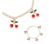 FRCOLOR Cherry Bracelet for Women Elegant Hand Chain Jewelry Unique Creative Design Material Suitable Birthday