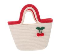 FRCOLOR Cherry Themed Summer Beach Tote Bag for Weddings Parties Travel Elegant Purse with Fine Craftsmanship for Stylish Seaside Adventures