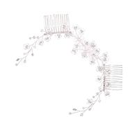 FRCOLOR Chic Crystal Flower Hair Comb Wedding Headdress Women's Hair Comb for Bride Bridesmaid Special Occasions