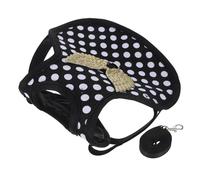 FRCOLOR Chicken Duck Goose Adjustable Harness Vest with Leash, Black Polka Dot M Size, Warm Pet Vest for Poultry Outdoor Walking and Travel