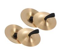 FRCOLOR Children’s Finger Cymbals 5.5cm Mini Musical Instruments 2pcs Set Gold Small Cymbals for Kids Belly Dance Rhythm Percussion Toy