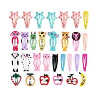 FRCOLOR Children's Hair Clips 30pcs Girls Metal Snap Hair Clips Animal Pattern for Kids