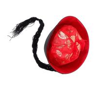 FRCOLOR Chinese Ancient Costume Hat for Halloween Dress Up Traditional Qing Dynasty Accessory for Stage and Film Performances Comfortable and Eye Catching Design for Actors