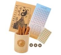 FRCOLOR Chinese Bamboo Divination Game with Fortune Telling Sticks and Book Compact Tai Chi Divination Tool for Accurate Feng Shui Reading Home Decor and Traditional Luck Casting
