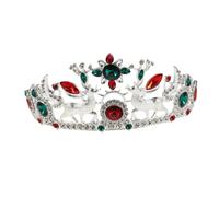 FRCOLOR Christmas Elk Crown Snowflake Rhinestone Wedding Headpiece for Women Bride Party Birthday Queen Costume Headband