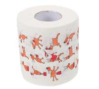 FRCOLOR Christmas Toilet Paper Roll with Santa and Reindeer Patterns Decorative Bathroom Tissue for Holiday Season Soft Strong Water Absorption Skin Friendly Xmas Tissue for Festive