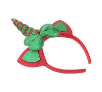 FRCOLOR Christmas Unicorn Headband for Festive Red Hair Hoop with Cute Unicorn Design Party Hair Accessory for Birthday Halloween Pajama and Cosplay Events