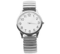 FRCOLOR Classic Quartz Watch Luminous Dial with Big Number for Daily Wear | Silver White Modern Style, Readable at Night, Low-maintenance Timekeeping, for Women and Limited Dexterity