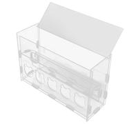 FRCOLOR Clear Acrylic Rutin Chicken Feeder Box with Food and Water Container Stable Small Poultry Feeding Trough for Chicks Practical and Clean Design for Home Bird Raising