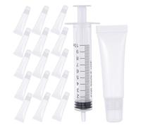 FRCOLOR Clear Plastic Lip Gloss Tubes with Syringe Refillable Empty Lipstick Containers for DIY Balm Travel-Friendly Compact Cosmetic Bottles and Easy to Fill