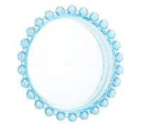 FRCOLOR Clear Plastic Nail Art Palette with Beaded Rim Light Blue Rhinestone Tray for Gem Sorting and Decorative Display Versatile Manicure Tool for Nail Artists