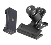 FRCOLOR Clip-on Cell Phone Holder Stand 2pcs Multi-angle Universal Mobile Phone Bracket with Dual Clamp for Desk and Travel Cellphone Support Random Style