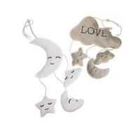 FRCOLOR Cloud and Moon Plush Musical Mobile Hanging for Soft Stuffed Wind Chime Crib Rattle Stimulates Hearing and Touch Design for Boys