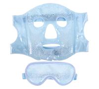 FRCOLOR Cold Compress Face Mask Cooling Eye Mask Set with Ice Beads for Puffiness Dark Circles Headache Relief Skin Care in Blue and White