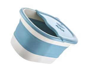 FRCOLOR Collapsible Foot Soak Basin with Lid and Handle Sky Blue Foldable Foot Bath Tub for Travel and Home Use and Soaking Bucket