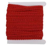 FRCOLOR Colored Chevron Wave Edge Trim Ribbon, Red Polyester Gimp Braid Lace for DIY Curtain Valance Sewing, 15 Yards Decorative Applique Ribbon for Garment Craft and Home Decor