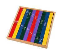 FRCOLOR Colored Rods Montessori Wooden Educational for Mathematics Cognitive Plaything Safe Smooth Edges Engaging Learning Activity for Fun Recognition and Life Skills Development