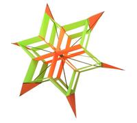 FRCOLOR Colorful Kite Stereo Hexagon Plum Blossom Kite Creative Beautiful Cloth Glass Fiber Reinforced Plastics Design for Outdoor Fun Adults and Random Color