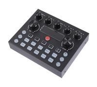 FRCOLOR Colorful Lighting Sound Card Dj Equipment with Professional Electronic Tone Adjustment for Mobile Phone Computer Live Streaming Karaoke and Voice Changing Device