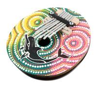 FRCOLOR Colorful Painted Coconut Shell 7-note Thumb Piano Toy for Kids and Adults, Finger Piano Ornament with Random Pattern, Beginner Musical Instrument for Home Decor Random Style