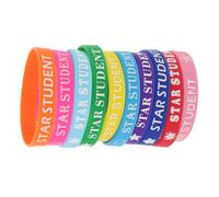 FRCOLOR Colorful Star-Shaped Silicone Wristbands Set of 10 for Kids Reward Bracelets for School Classroom Activities and Teacher Recognition