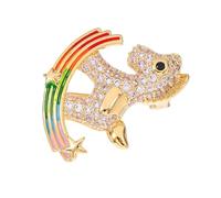 FRCOLOR Colorful Western Rainbow Rocking Horse Brooch Pin Cartoon Lapel Pin Zinc Alloy Cute Enamel Clothing Accessory for Women Hats Parties Daily Wear Gift