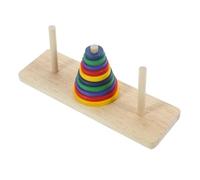 FRCOLOR Colorful Wooden Hanoi Tower Puzzle Game Brain Boosting Board Game for Adults and Safe Smooth Design for Creative Fun at Home Parties