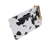 FRCOLOR Compact PU Coin Purse with Keychain Zippered Change Holder for Cash Credit Cards and Ids